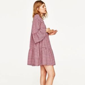 Red zara gingham dress